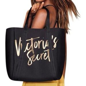 Victoria’s Secret black scuba material tote